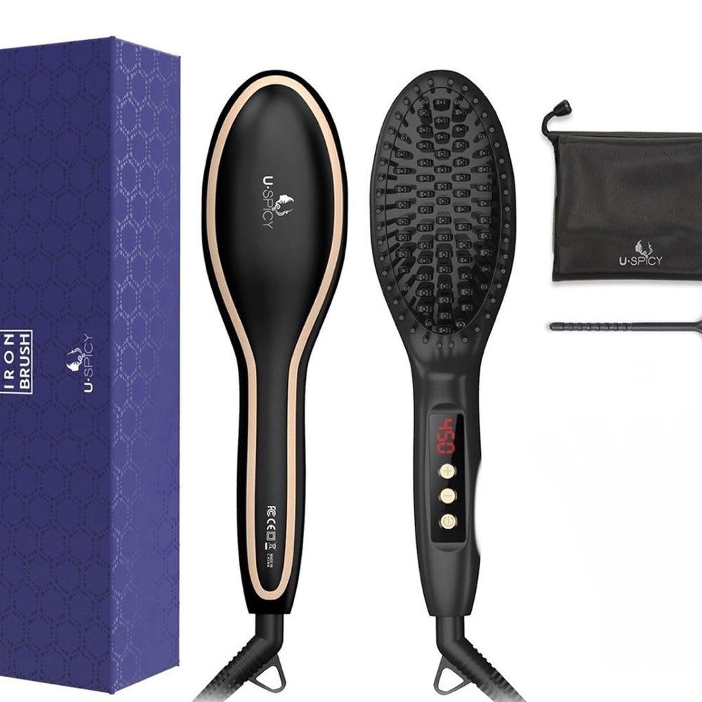Black Hair Straightening Brush